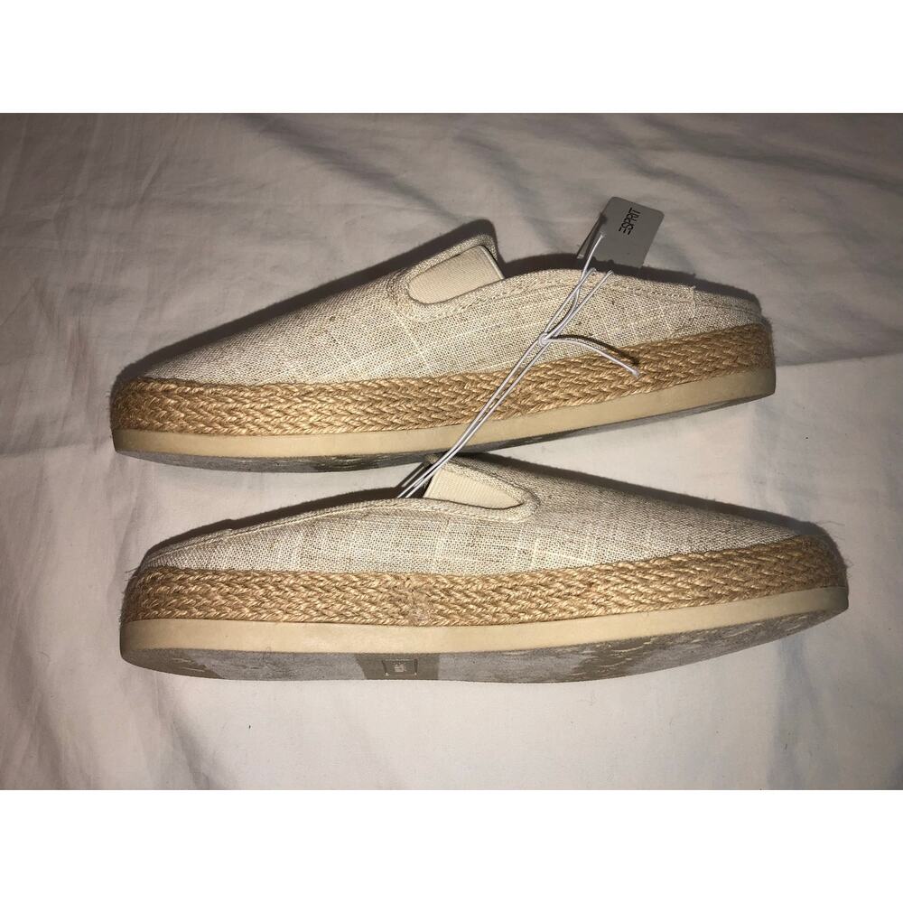 Esprit Espadrille Mule Size 9.5 Natural Linen Summer Slide Casual Shoe Neema